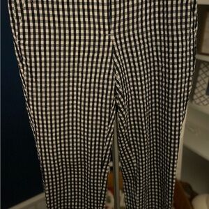 J. Crew Navy and White Gingham Pants